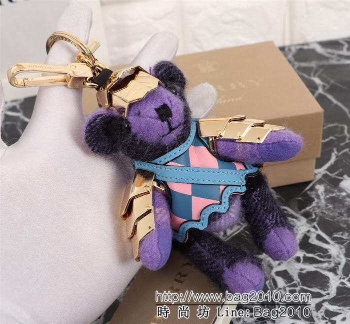 BURBERRY巴寶莉 Thomas 泰迪熊吊飾 蘇格蘭精紡格紋羊絨  Bhq1017